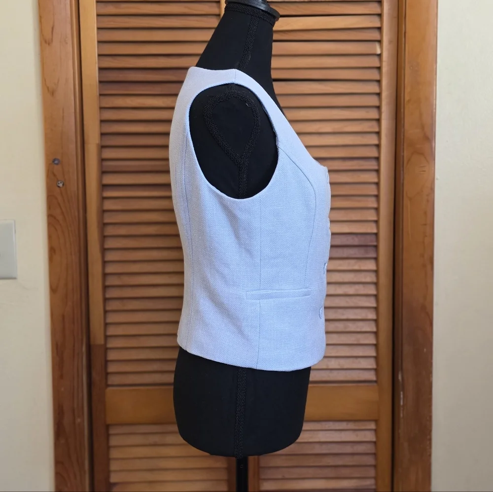 EUC House Of Harlow 1960 Women's Light Blue Button-Up Vest Size Small - Picture 2 of 5